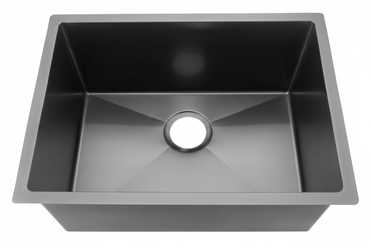 GLORY GL5545-BL 550mm Stainless Steel 201 Kitchen Sink Undermount Single Bowl Matt Sinki Dapur