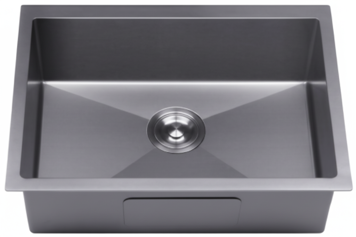 GLORY GL6845-BL 680mm Stainless Steel 201 Kitchen Sink Undermount Single Bowl Matt Sinki Dapur