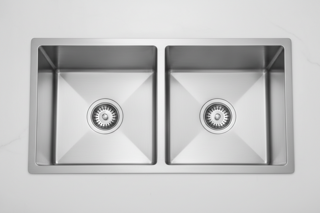 GLORY GL8145 810mm Stainless Steel 304 Kitchen Sink Undermount Double Bowl Matt Sinki Dapur