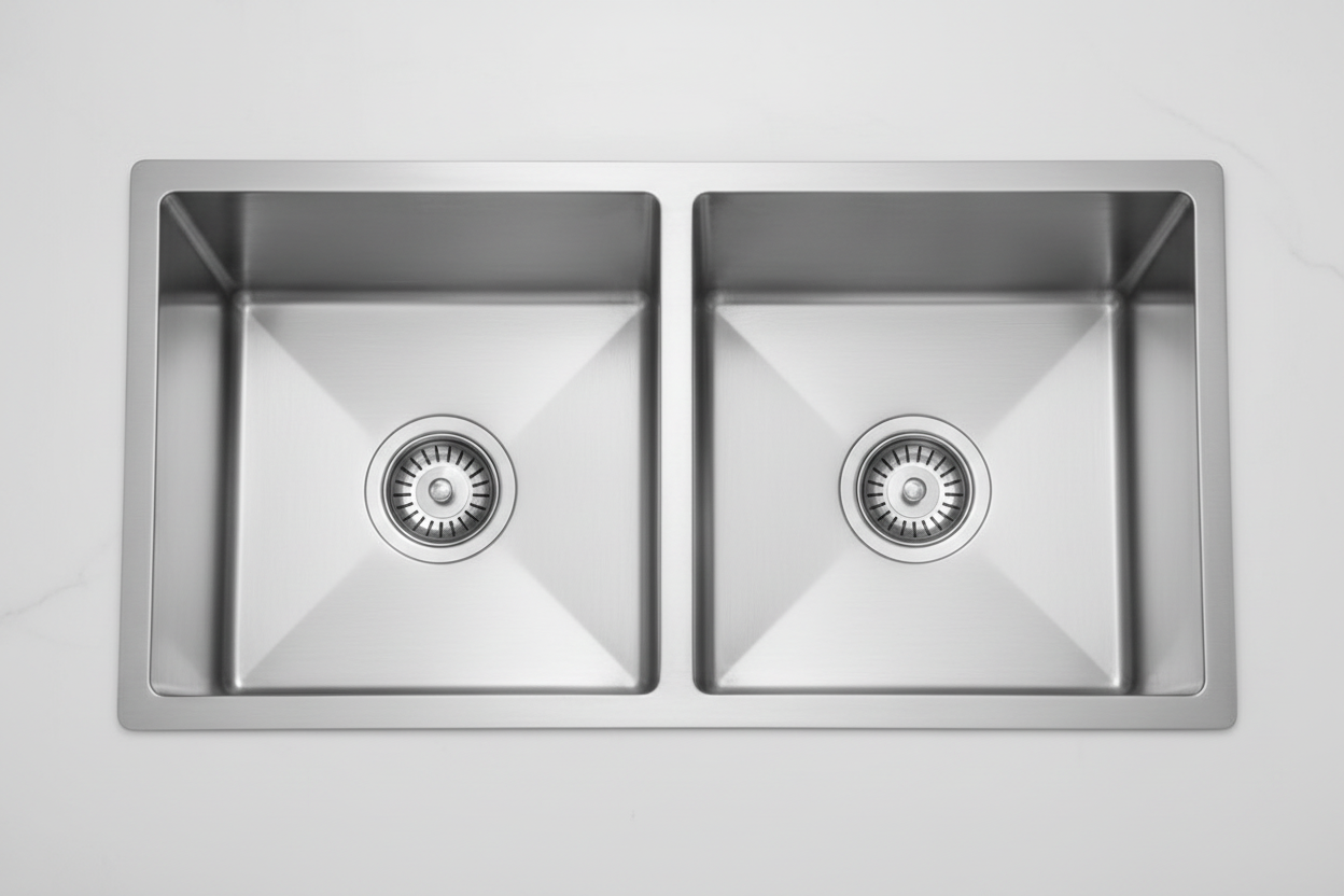 GLORY GL8145 810mm Stainless Steel 304 Kitchen Sink Undermount Double Bowl Matt Sinki Dapur