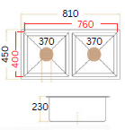 GLORY GL8145 810mm Stainless Steel 304 Kitchen Sink Undermount Double Bowl Matt Sinki Dapur