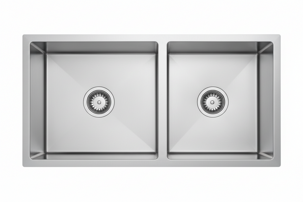 GLORY GL9045 900mm Stainless Steel 304 Kitchen Sink Undermount Double Bowl Matt Sinki Dapur