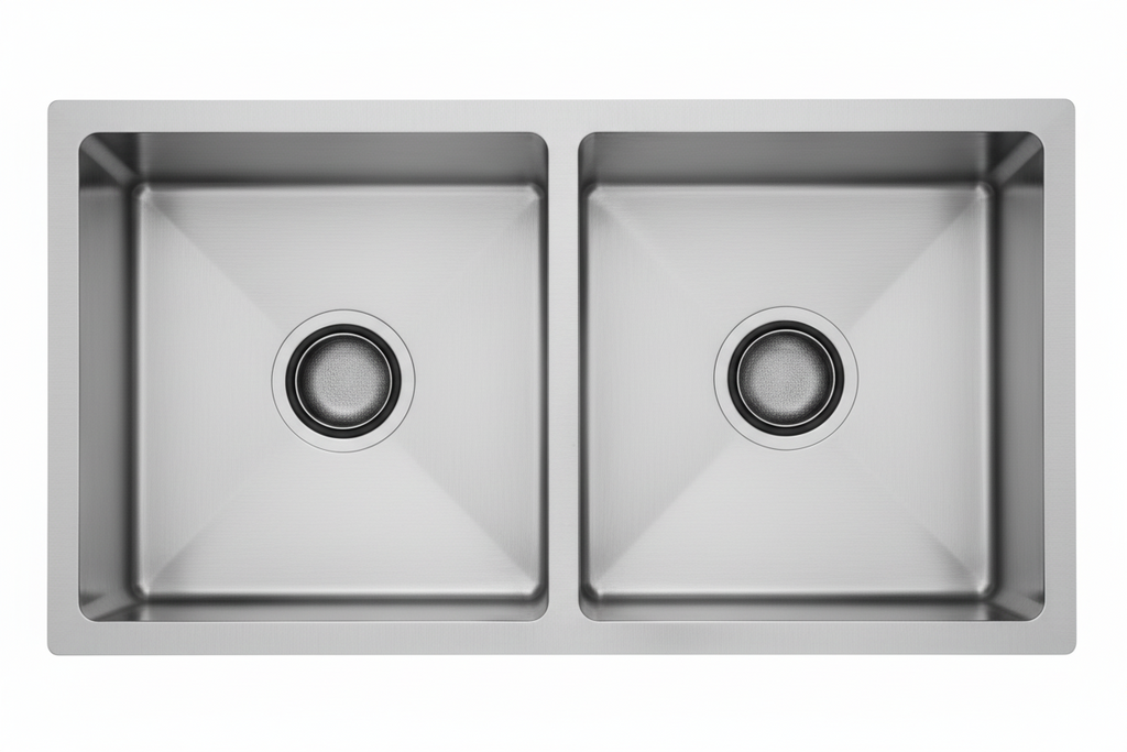 GLORY GL9046 900mm Stainless Steel 304 Kitchen Sink Undermount Double Bowl Matt Sinki Dapur