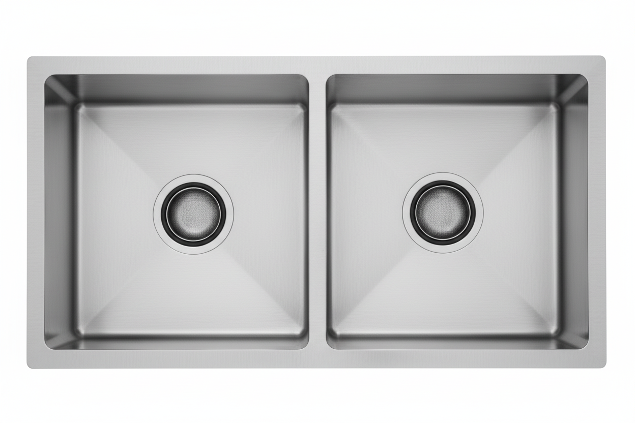 GLORY GL9046 900mm Stainless Steel 304 Kitchen Sink Undermount Double Bowl Matt Sinki Dapur