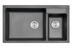 GLORY GL86502-B 860mm Granite Stone Kitchen Sink Top-Mount Double Bowl Matt Sinki Dapur