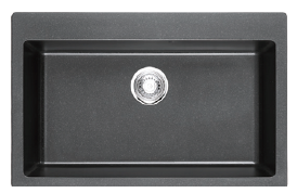 GLORY GL7950-B 790mm Granite Stone Kitchen Sink Top-Mount Single Bowl Matt Sinki Dapur