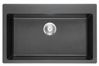 GLORY GL7950-B 790mm Granite Stone Kitchen Sink Top-Mount Single Bowl Matt Sinki Dapur