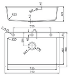 GLORY GL7950-B 790mm Granite Stone Kitchen Sink Top-Mount Single Bowl Matt Sinki Dapur