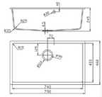 GLORY GL7945-B 790mm Granite Stone Kitchen Sink Top-Mount Single Bowl Matt Sinki Dapur