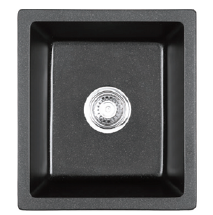 GLORY GL4641-B 455mm Granite Stone Kitchen Sink Top-Mount Single Bowl Matt Sinki Dapur