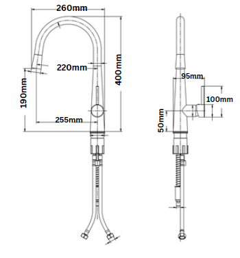 GLORY GLKT2021-Q Kitchen Pull Out Mixer Tap