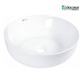DOCASA 1090 410mm White Round Counter Top Wash Basin