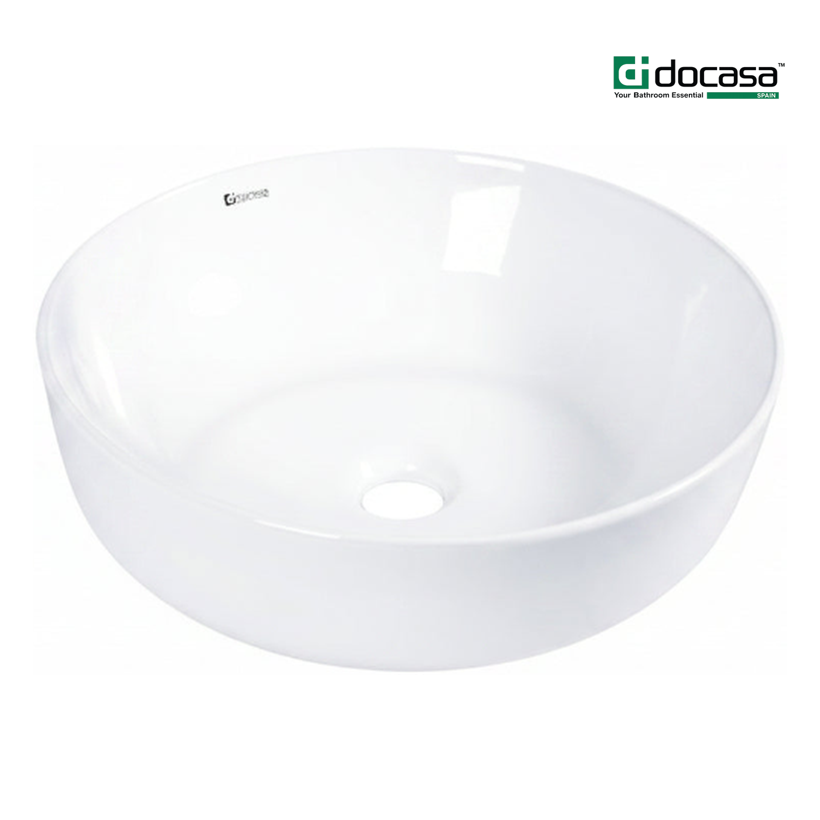 DOCASA 1090 410mm White Round Counter Top Wash Basin
