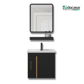 DOCASA ACS-403640-BGS 400mm Black Wall Hung Aluminum Basin Cabinet Set