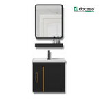 DOCASA ACS-403640-BGS 400mm Black Wall Hung Aluminum Basin Cabinet Set