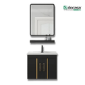 DOCASA ACS-503640-BGS 500mm Black Wall Hung Aluminum Basin Cabinet Set