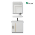 DOCASA ACS-403640-WBS 400mm White Wall Hung Aluminum Basin Cabinet Set