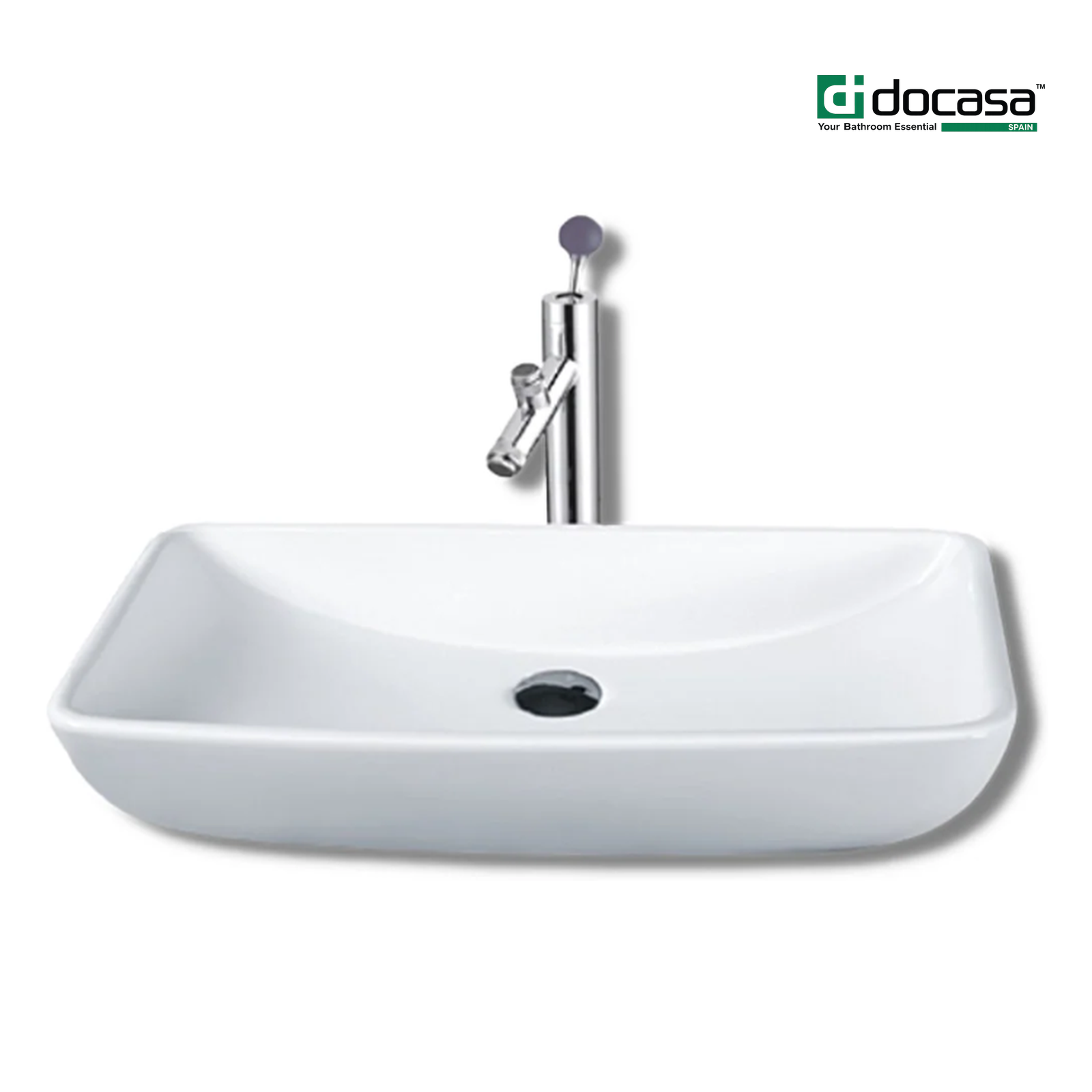 DOCASA 285H 700mm Counter Top Wash Basin come with single pre-punched tap hole & cap