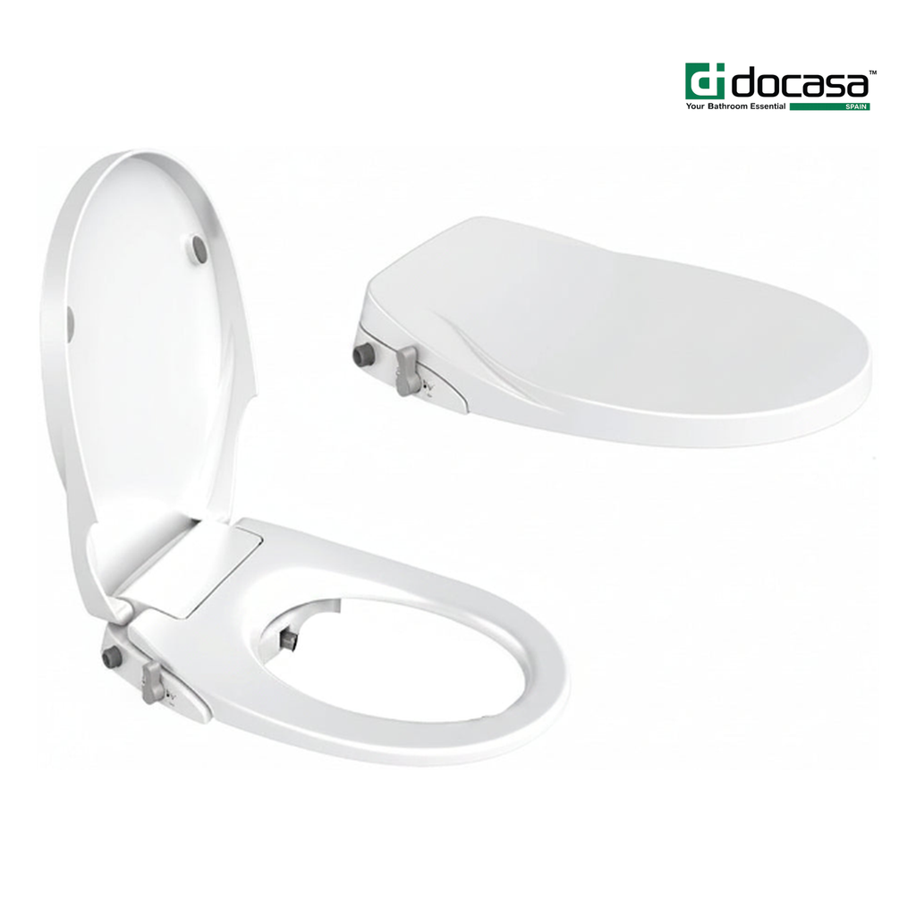 DOCASA SC-BS-O 365mm White Round Manual Bidet Seat and Cover