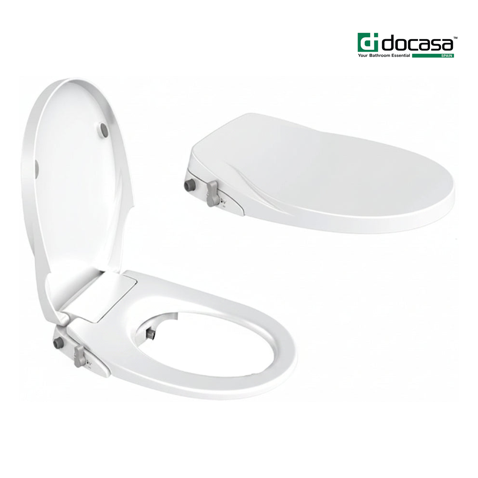 DOCASA SC-BS-O 365mm White Round Manual Bidet Seat and Cover