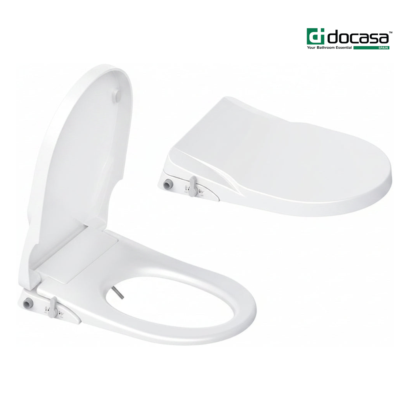 DOCASA SC-BS-D Round White Manual Bidet Seat and Cover