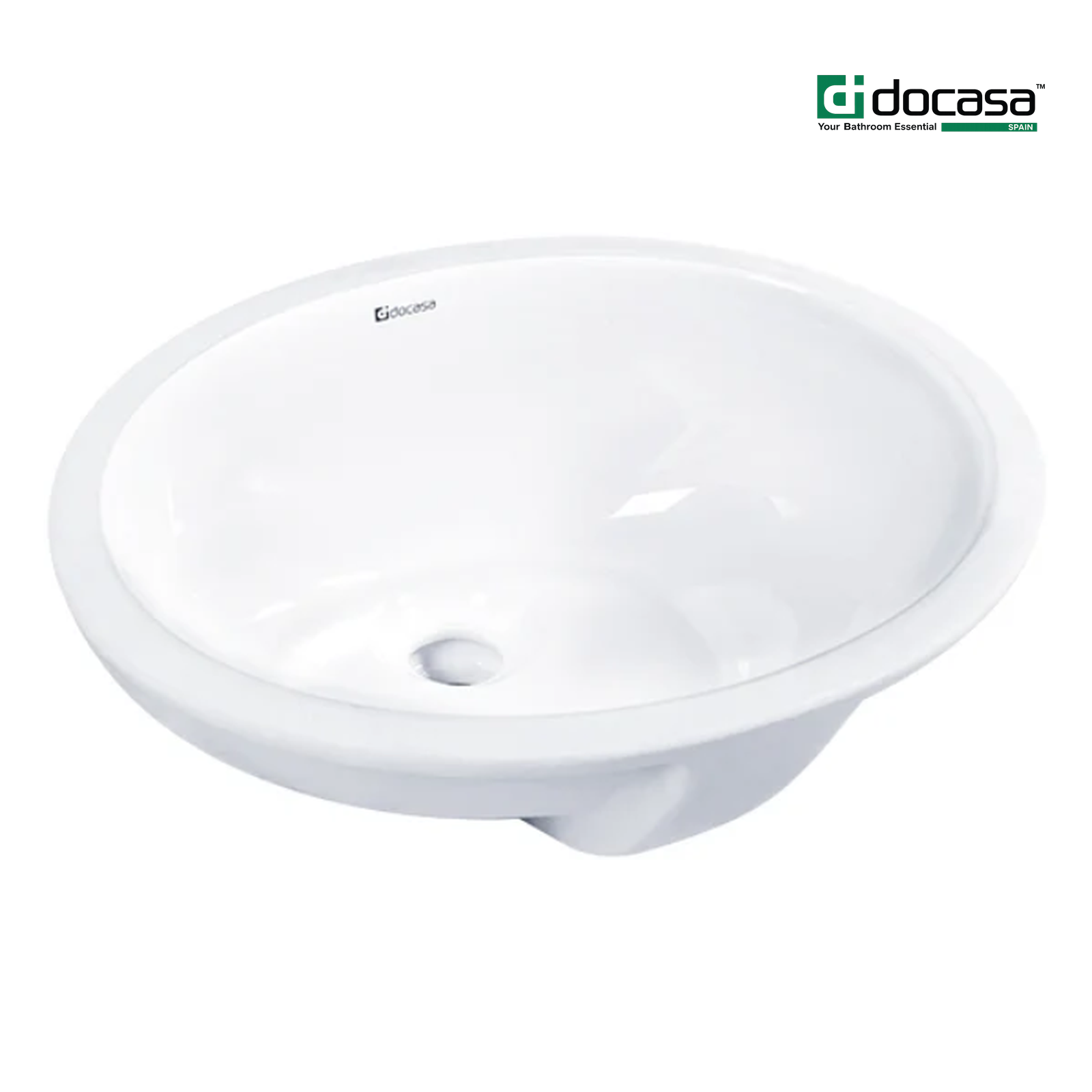 DOCASA 3017 435mm Ceramic White Under Counter Basin Sinki Tandas Bilik Mandi For Bathroom,Dining Area,Outdoor Murah