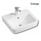 DOCASA B536 515mm Wall Hung Wash White Basin come with single pre-punched tap hole, overflow & cap