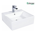 DOCASA 274 460mm Ceramic White Counter Top Basin Sinki Tandas Bilik Mandi For Bathroom,Dining Area, And Outdoor Murah
