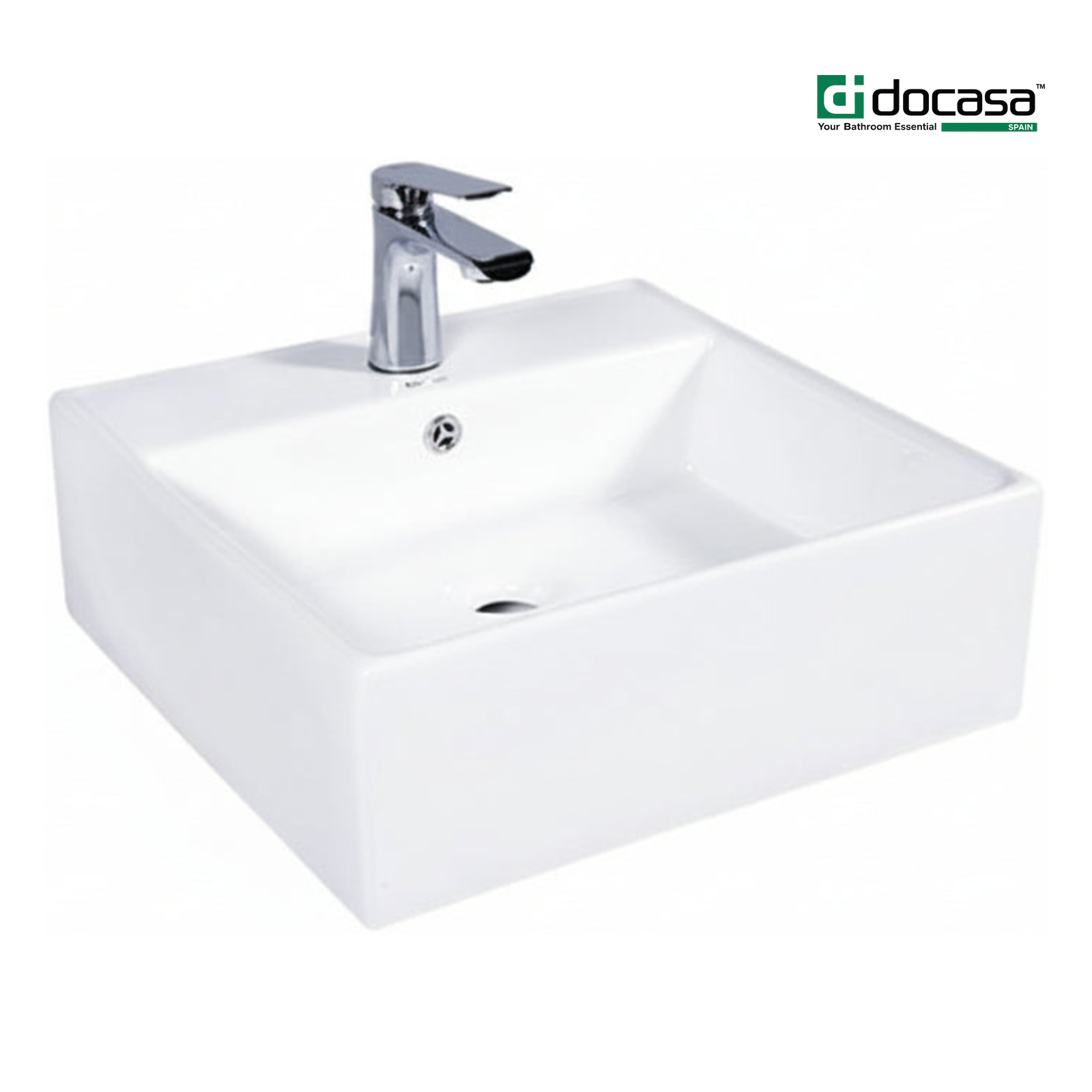 DOCASA 274 460mm Ceramic White Counter Top Basin Sinki Tandas Bilik Mandi For Bathroom,Dining Area, And Outdoor Murah