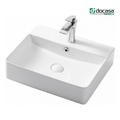 DOCASA K404A 500mm Ceramic Counter Top Wall Hung Basin Sinki Tandas Bilik Mandi For Bathroom, Dining Area, And Outdoor