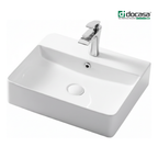 DOCASA K404A 500mm Ceramic Counter Top Wall Hung Basin Sinki Tandas Bilik Mandi For Bathroom, Dining Area, And Outdoor