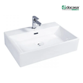 DOCASA K381 605mm Ceramic White Counter Mounting Basin Sinki Tandas Bilik Mandi For Bathroom,Dining Area,Outdoor Murah
