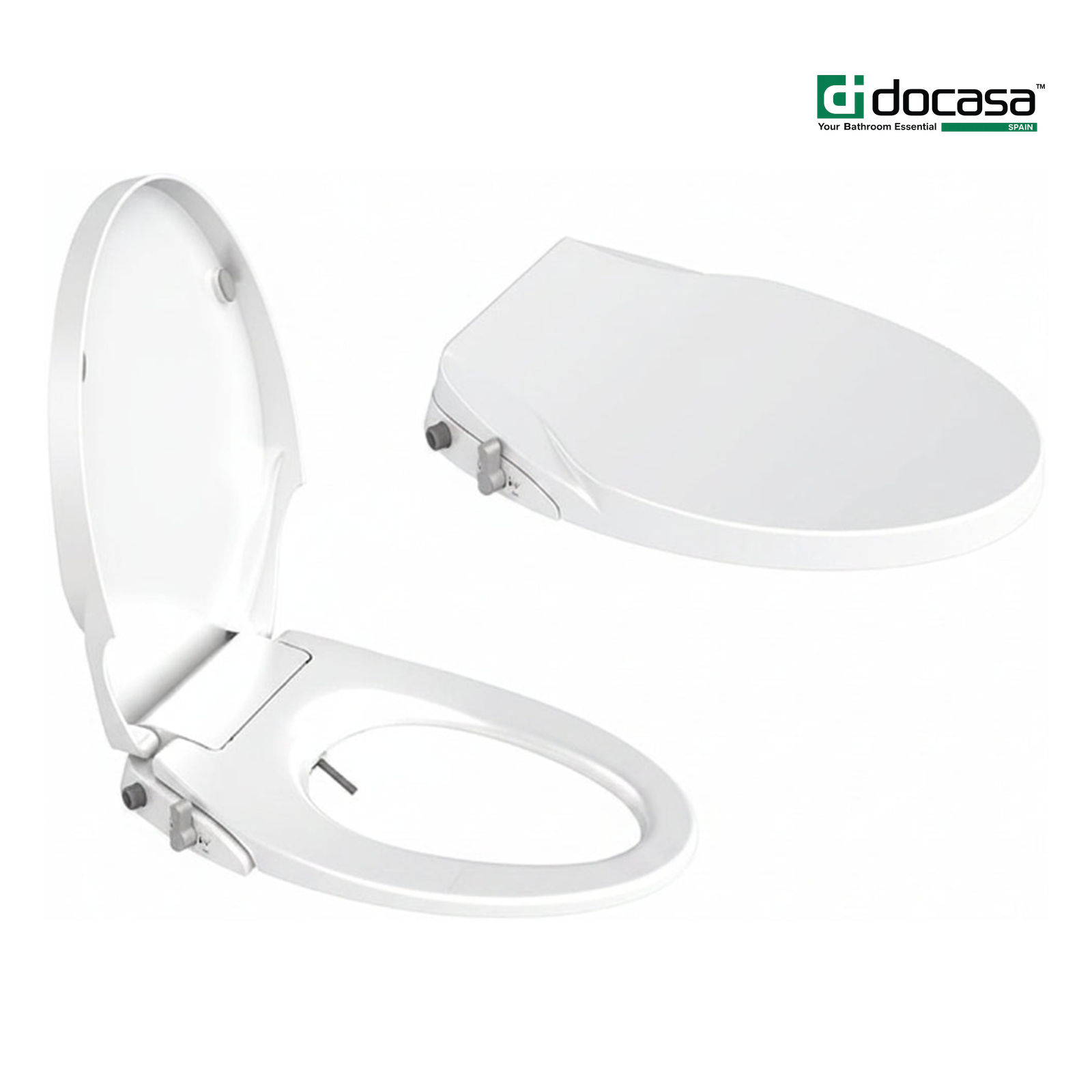 DOCASA SC-BS-V 365mm White Round Manual Bidet Seat and Cover