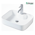 DOCASA 1092A 520mm Ceramic White Counter Mounting Basin Sinki Tandas Bilik Mandi For Bathroom,Dining Area,Outdoor Murah