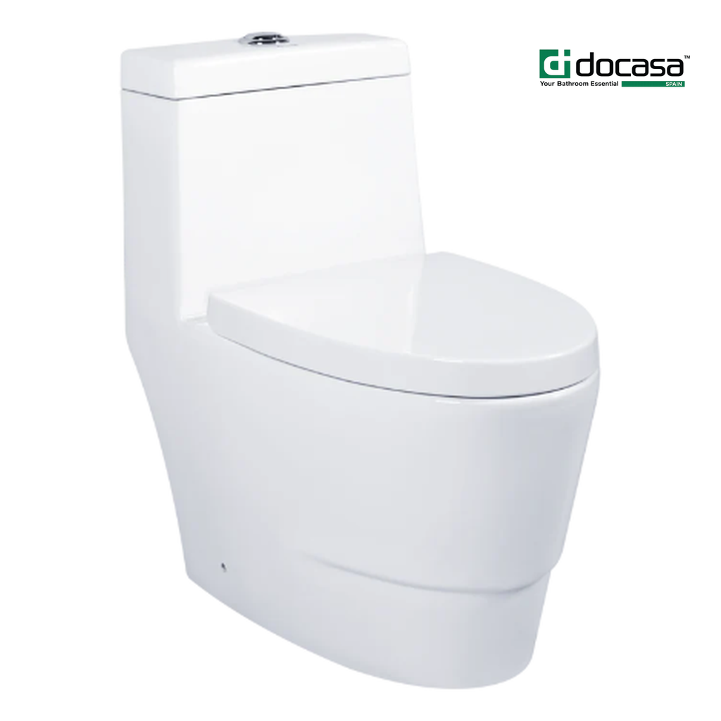 Docasa A819 S-Trap 250mm 300mm Bathroom One Piece Rimless Washdown WC Water Closet 1 Piece Jamban Duduk PP Solf Close