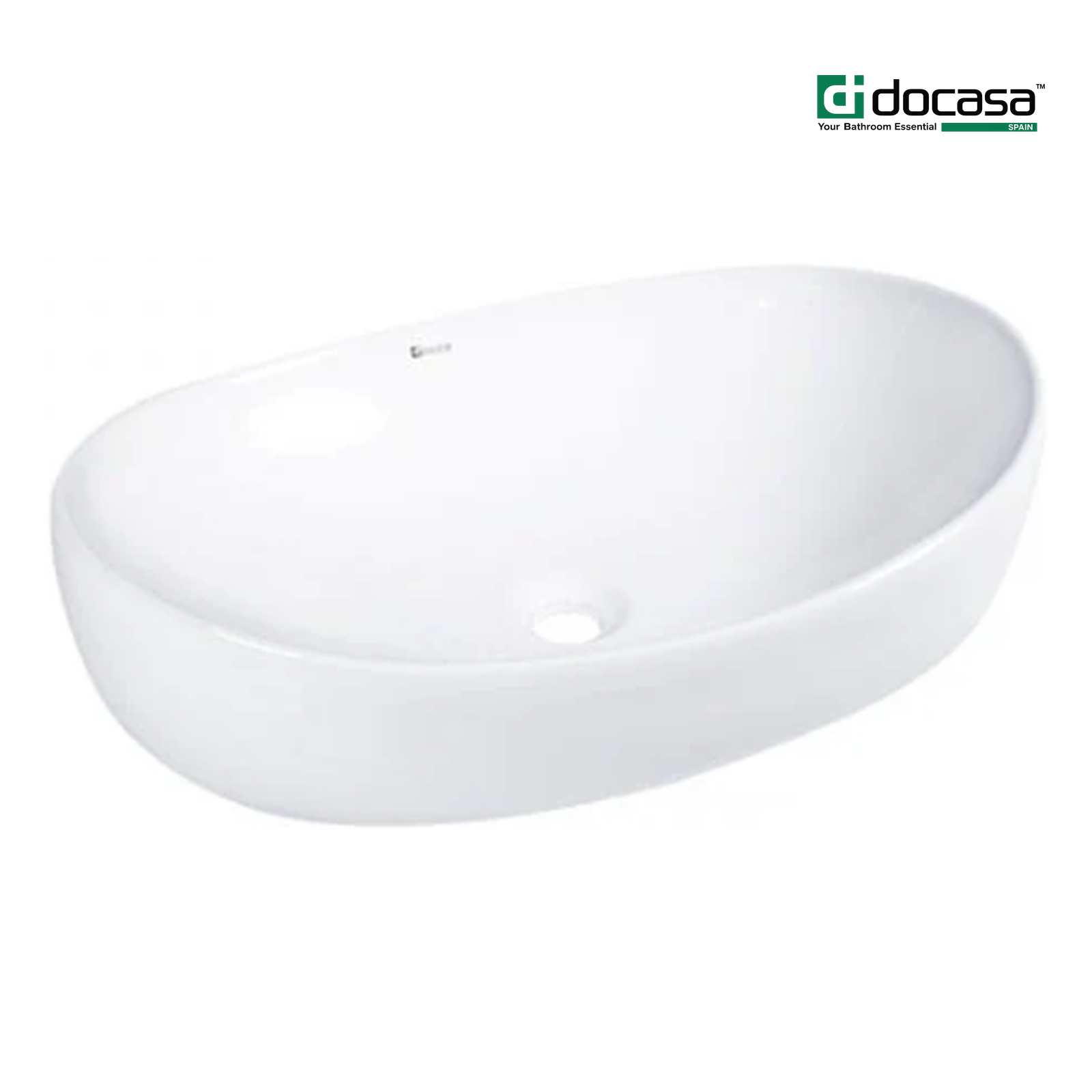 DOCASA K254 640mm Ceramic White Counter Top Basin Sinki Tandas Bilik Mandi For Bathroom,Dining Area, And Outdoor Murah