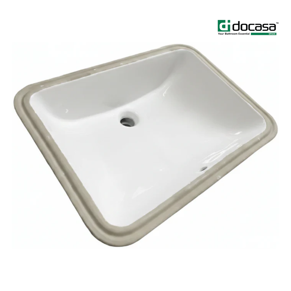 DOCASA 4008 590mm Ceramic White Under Counter Basin Sinki Tandas Bilik Mandi For Bathroom, Dining Area, And Outdoor **C