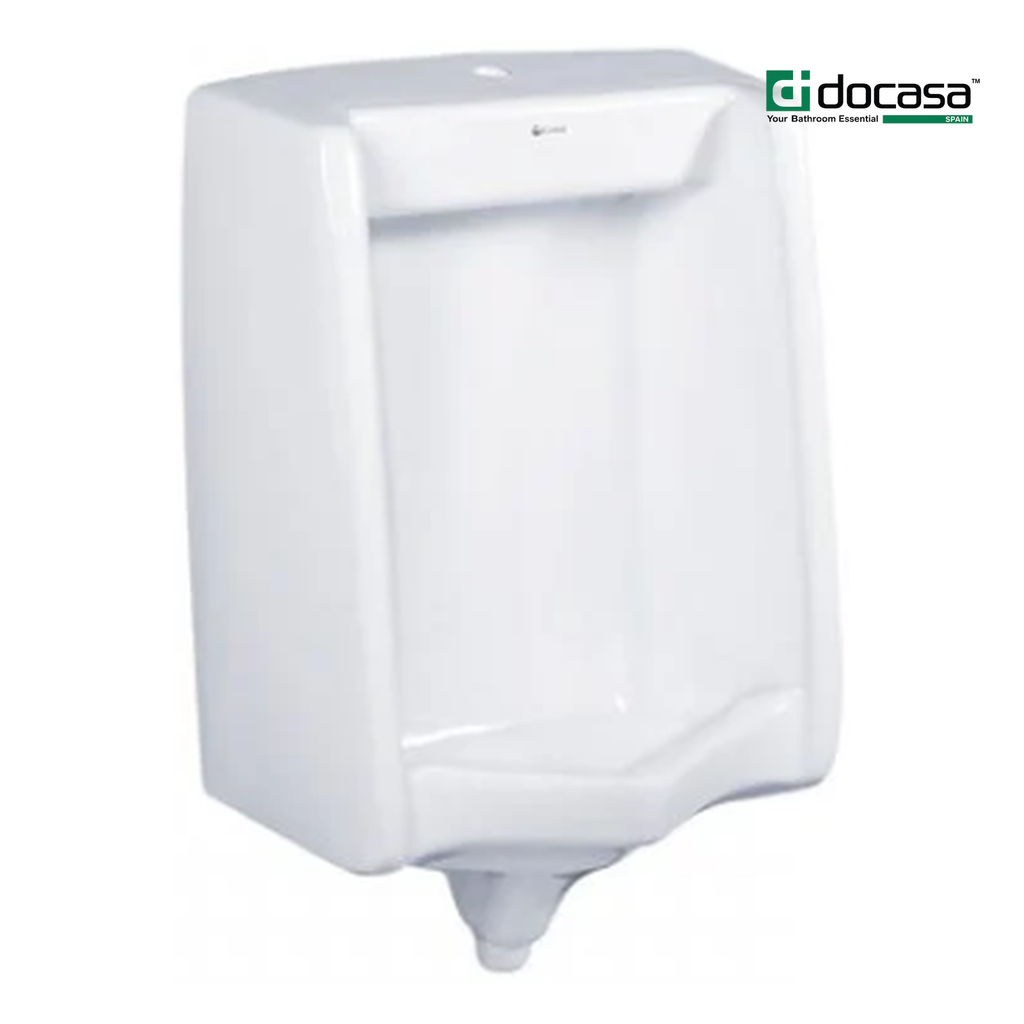 DOCASA WHU107 Wall Hung Urinal Bowl comes with Top Inlet pre-punch flush hole with Exposed Manual Urinal Flush Valve