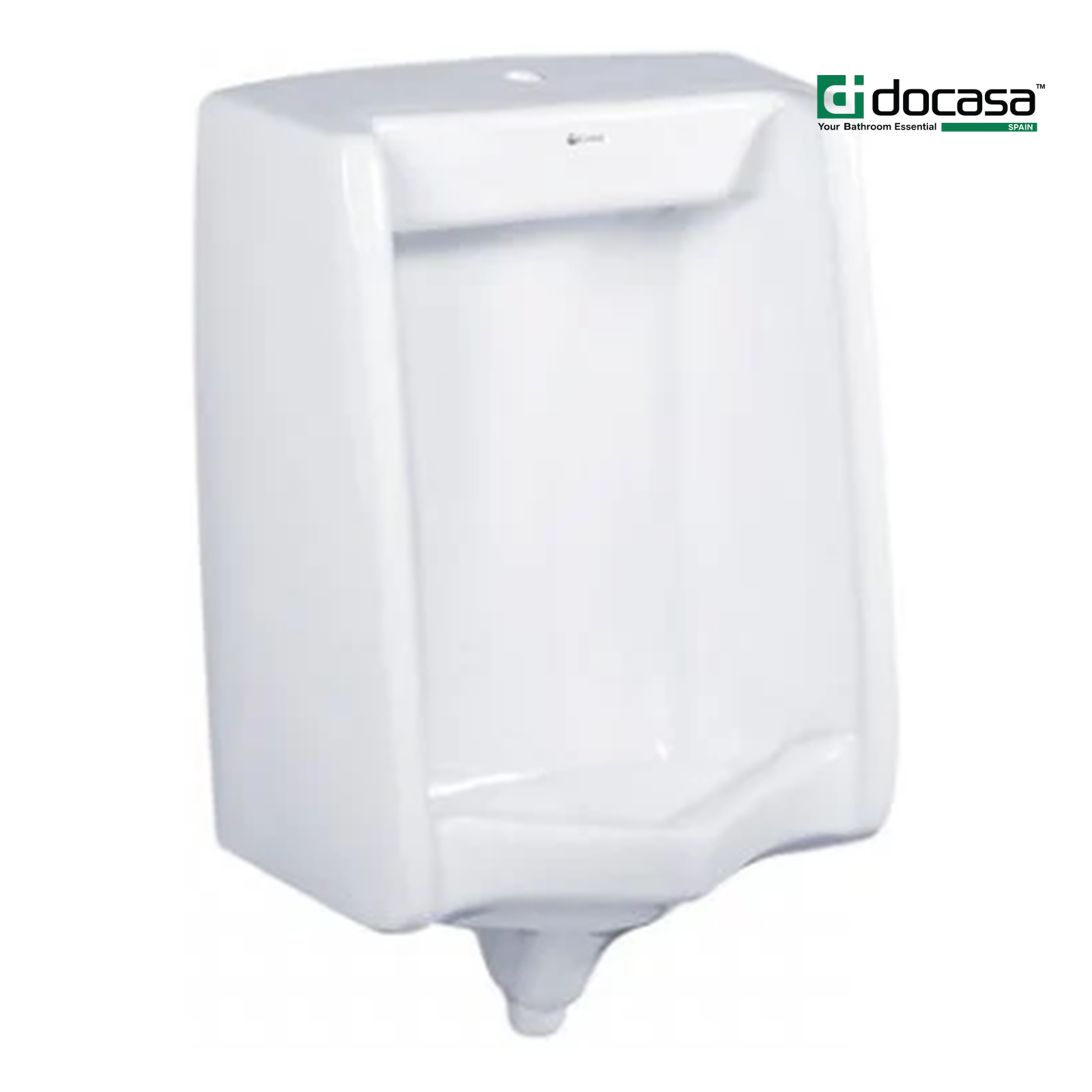DOCASA WHU107 Wall Hung Urinal Bowl comes with Top Inlet pre-punch flush hole with Exposed Manual Urinal Flush Valve