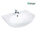 DOCASA B500 495mm Ceramic White Wall Hung Basin Sinki Tandas Bilik Mandi For Bathroom, Dining Area, And Outdoor