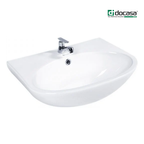DOCASA B500 495mm Ceramic White Wall Hung Basin Sinki Tandas Bilik Mandi For Bathroom, Dining Area, And Outdoor
