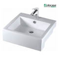 DOCASA K18SR 530mm Ceramic White Semi Recesses Basin Sinki Tandas Bilik Mandi Bathroom,Dining Area, And Outdoor Murah