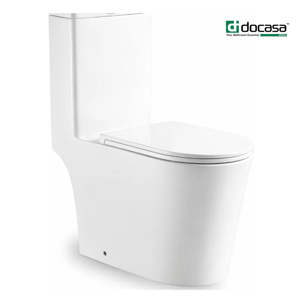 Docasa A380 P-Trap 180 S-Trap 250mm Bathroom One Piece Tornado Rimless WC Water Closet 1Piece Jamban Duduk UF Solf Close