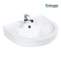 DOCASA B306 410mm Ceramic White Wall Hung Basin Basin Sinki Tandas Bilik Mandi For Bathroom,Dining Area, And Outdoor