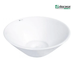 DOCASA 234 435mm Ceramic White Counter Top Basin Sinki Tandas Bilik Mandi For Bathroom, Dining Area, And Outdoor