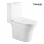 Docasa WD088P-trap 180mm S-Trap 100mm till 250mm Bathroom Closed Couple Rimless WC Water Closet 2 Piece Jamban Duduk