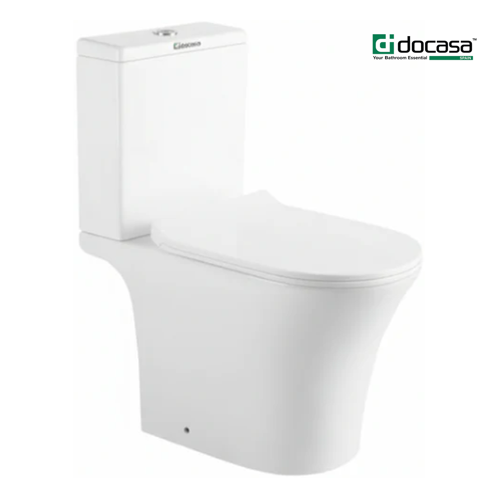 Docasa WD088P-trap 180mm S-Trap 100mm till 250mm Bathroom Closed Couple Rimless WC Water Closet 2 Piece Jamban Duduk