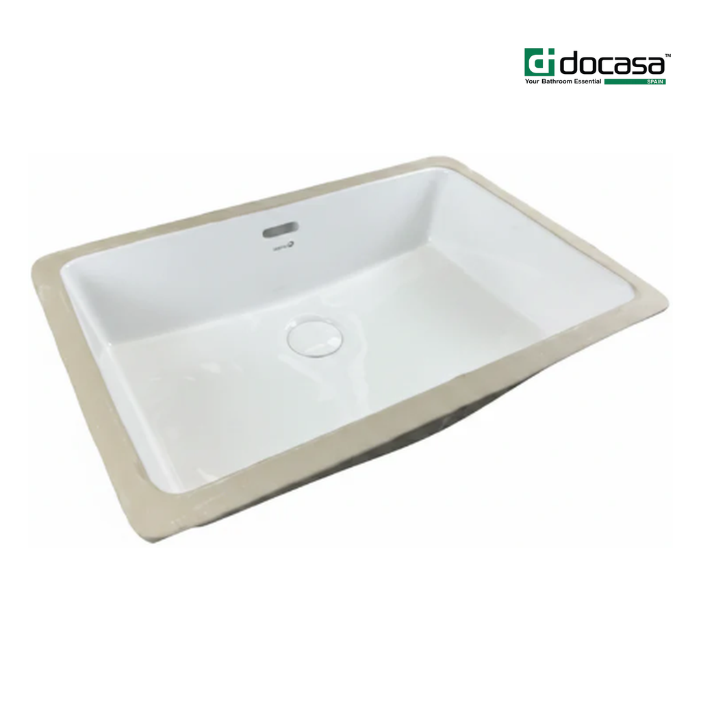 DOCASA 2204 560mm Ceramic White Under Counter Basin Sinki Tandas Bilik Mandi For Bathroom,Dining Area,Outdoor Murah