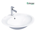 DOCASA 201 560mm Ceramic White Above Counter Basin Sinki Tandas Bilik Mandi For Bathroom,Dining Area, And Outdoor