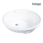 DOCASA 3020 495mm Ceramic White Under Counter Basin Sinki Tandas Bilik Mandi For Bathroom,Dining Area,Outdoor Murah